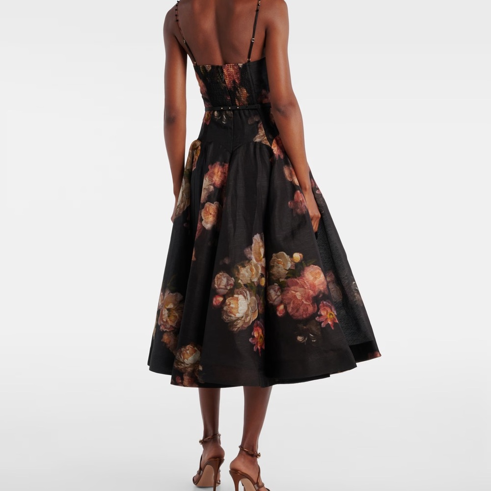 NWT: Zimmermann Hypnotic Twist Midi Dress in Russet Floral - Picture 2 of 8